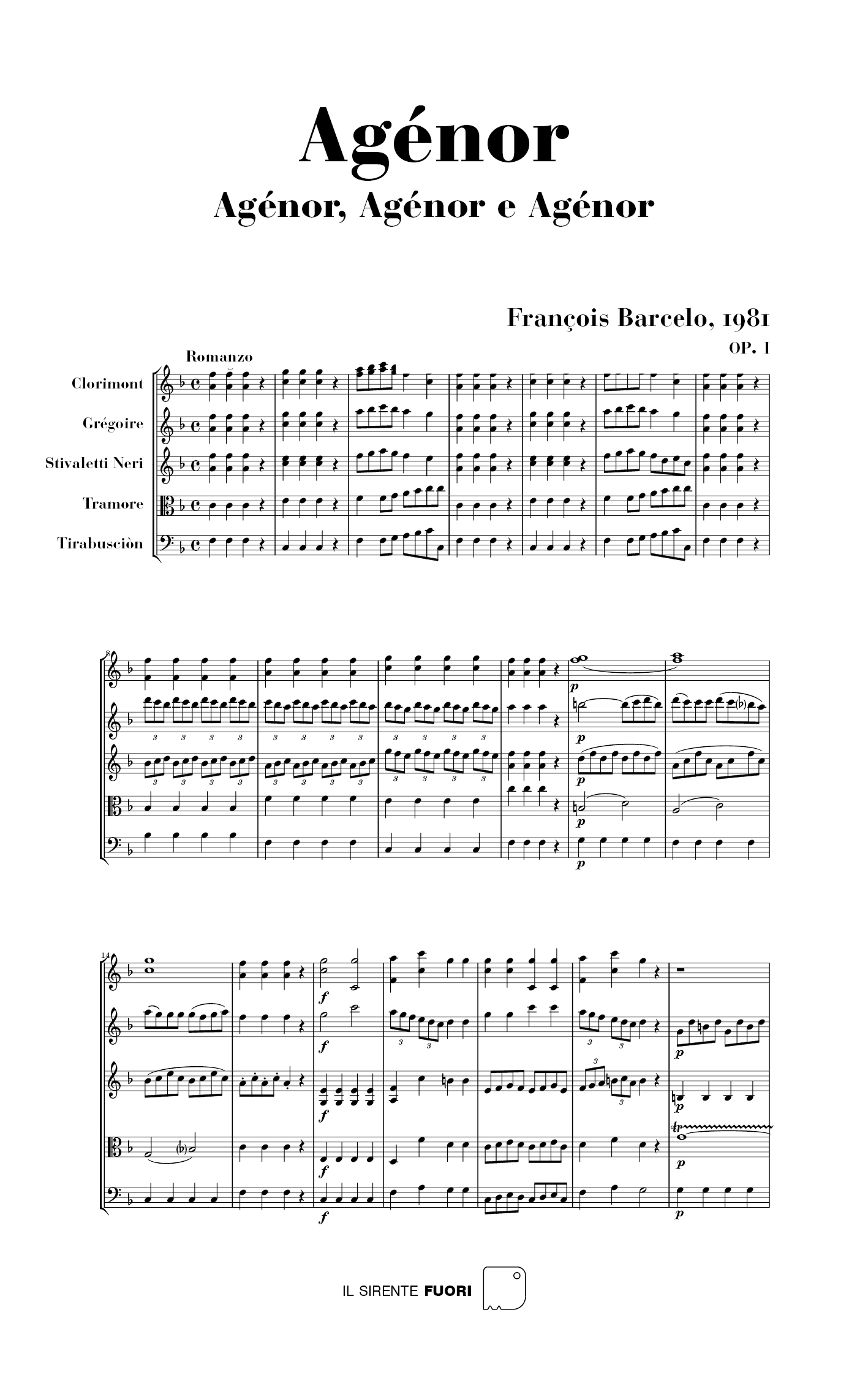 Agénor, Agénor, Agénor e Agénor (François Barcelo)